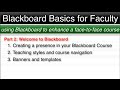 Blackboard Basics Faculty - Part 2: Welcome to Blackboard